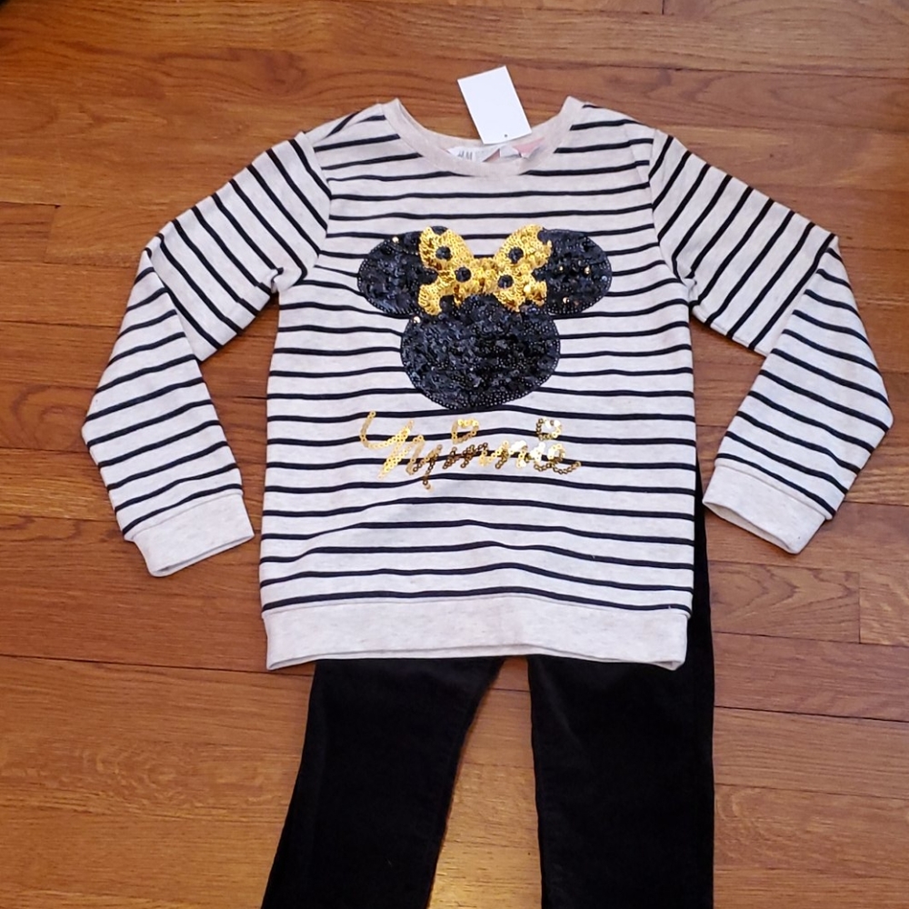 Girl H & M Minnie mouse set